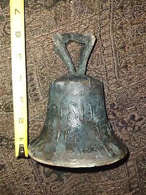 Antique 1811 Bronze Early Spanish Indian Mission Bell Cast Big 6.25  × 5.25   • $48