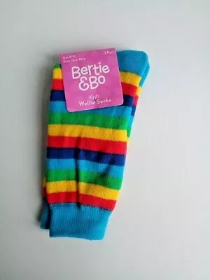 Wellie Socks For Kids Knee High Girls Boys Warm And Soft Wellie Bobs  Socks • £2.99