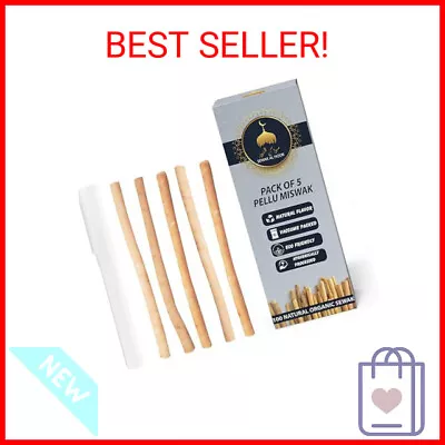 Sewak Al Noor Pack Of 5 Miswak Sticks For Teeth With Holder - Vacuum Sealed Natu • $10.22