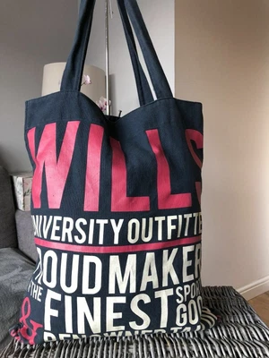 £7 • Buy Jack Wills Navy Blue Tote Bag, 100% Cotton Shoulder Bag Shopper Gym Tote