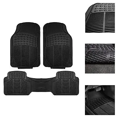 FH Group Universal Floor Mats For Car  Heavy Duty All Weather Mats 3pc Set Black • $21.99