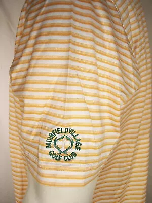 Jack Nicklaus Large Orange Striped Cotton Polo Shirt Muirfield Village Golf Club • $14.43