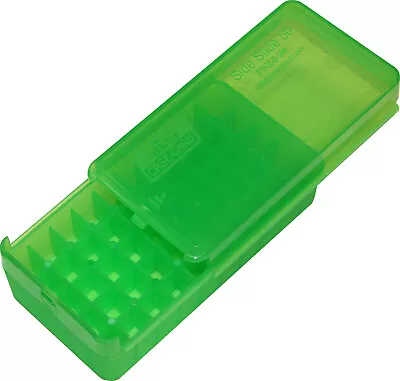 MTM Pistol Ammo Box 50 Round Side-Slide Top 9mm 380 ACP Clear Green P50SS-9M-16 • $14.49