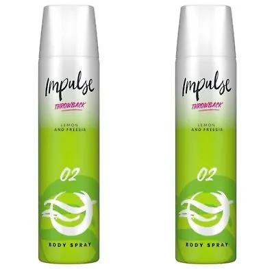 2x Impulse O2 Retro Throwback 1990's Lemon & Freesia Body Spray (2x 75ml) • £8.79