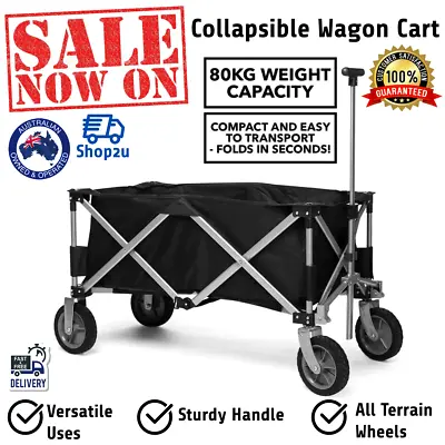 Folding Wagon Cart Beach Garden Outdoor Camping Sports Picnic Shopping Trolley • $118.95