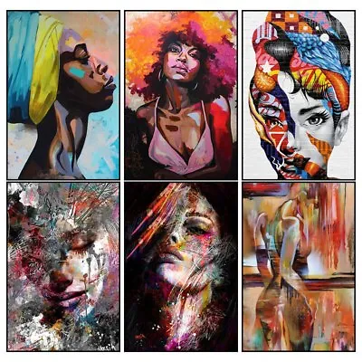 Modern Abstract Wall Art Canvas Print Painting African Women Posters And Prints • $21.84