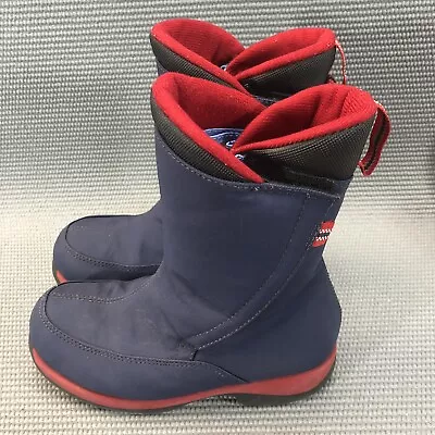 2 M Lands End Boys Winter Boots Snow Rain Blue Insulated 897 • $49.33