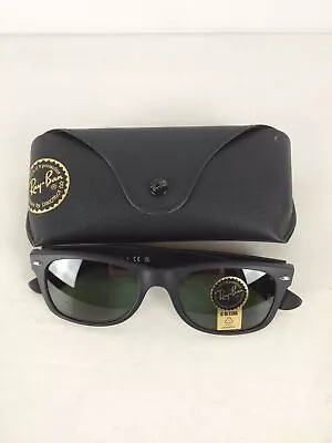 Ray-Ban New Wayfarer Sunglasses Rubber Black Frame G-15 Green Lens 52mm • $75.74