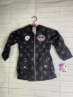 Disney Minnie Mouse Hoodie Ears Lightweight Black Jacket Coat Toddler Girls 3T • $28