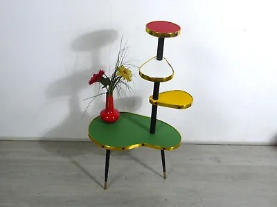 50s 60s PLANT TABLE 4 Levels Four Vinyl Colors German Mid Century Modern • $465