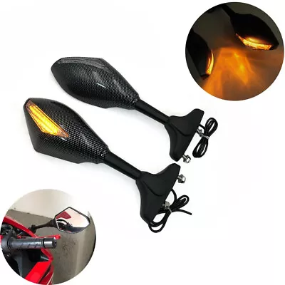 Turn Signal Rearview Mirrors For Kawasaki Ninja ZX14R ZZR1400 ZX10R 2006 - 2011 • $25.34