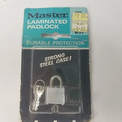 Vintage Master Laminated Mini Padlock #9-D For Luggage Jewelry Boxes Brief Cases • $14.99