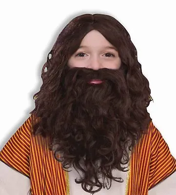 Child Jesus Wig Beard Biblical Joseph Brown Costume Accessory Viking Wisemen Boy • $12.95