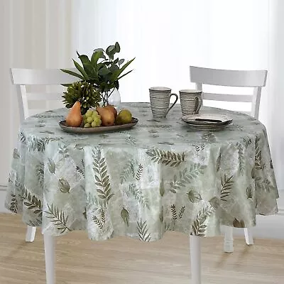 Everyday Luxuries Boxed Fern Flannel Backed Vinyl Tablecloth Sage • $16.99