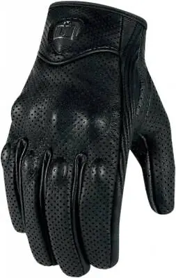 Icon Pursuit Classic Men's Leather Perforated Motorcycle Gloves Black • $60