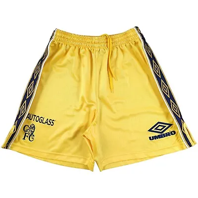Chelsea Football Club F.C Umbro Auto Glass 3rd Yellow Shorts 1998-2000 • £32