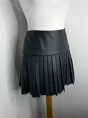 Polo Ralph Lauren Leather Pleated Skirt US8 UK 10 12 VGC Kilt Short Lined A Line • $207.79