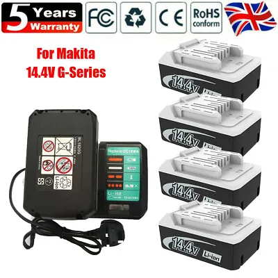 Genuine Upgraded G-Series Makita 14.4V Battery BL1413G BL1440G LiIon Charger Set • £24.90