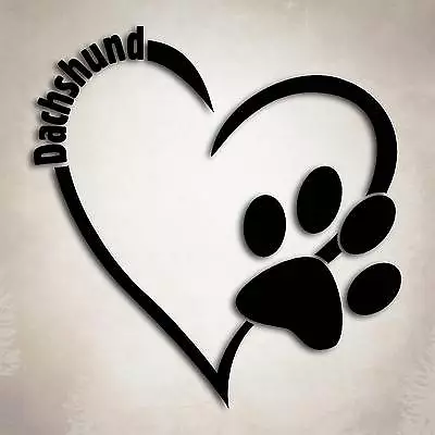 Dachshund Dog Love Decal Paw Heart Sticker Car Laptop Wiener Puppy Animal Rescue • $4.99