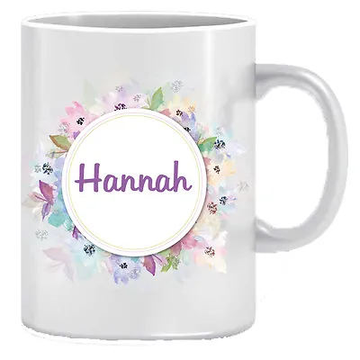 Personalised Floral Mug Coffee Cup Work Gift Any Name 105 • £12.99