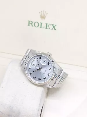 Rolex 36mm Rhodium Roman Day-Date REF: 18239 (W Series) • $17600