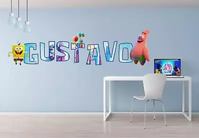 £31.49 • Buy SpongeBob Movie Custom Vinyl Stickers 3D Wall Decals Name Art KA02