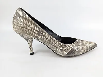 Magrit All Leather Snakeprint High Heel Shoes Uk 4 Eu 37 Hardly Worn • £26.99