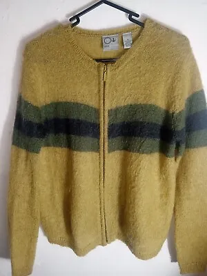 Vintage Mohair Zip Cardigan Grunge Fuzzy Sweater - Med.  • $39.99