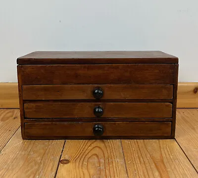 £80 • Buy Vintage Wooden Collectors Engineers Tool Watch Makers Box Chest Cabinet 3 Drawer