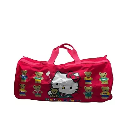 Vintage Hello Kitty Teddy Bears Pattern Red Large Duffel Bag 1993 RARE • $49.99