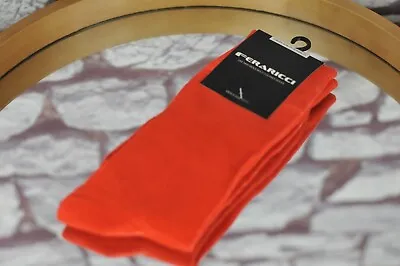 Feraricci Men's Solid Orange Colorful Fun Crew Socks - $18 Retail - Brand New • $5.99