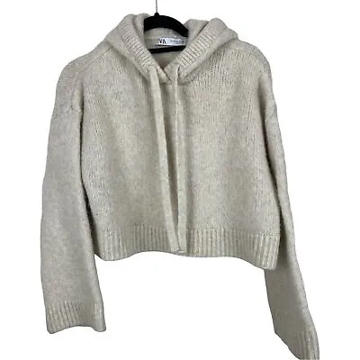 Zara Knit Cropped Wool Alpaca Blend Pullover Cozy Oversized Sweater XS-S • $30