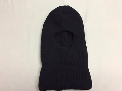 Vintage 80s 90s Solid Navy Black Heavy Warm Winter Ski Mask Adult Mens One Size • $1.99