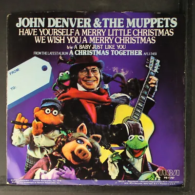 JOHN DENVER & THE MUPPETS: We Wish You A Merry Christmas +2 RCA 7  Single 45 RPM • $10