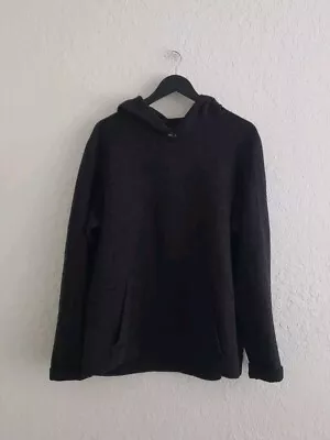 Ibex Black Wool Kangaroo Pocket Casual Everyday Outdoor Hooded Pullover • $75