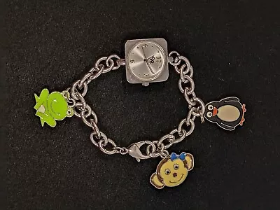 SO Brand Silver Tone Penguin Frog Monkey Charm Bracelet Watch 7.5 Inches • $17.49