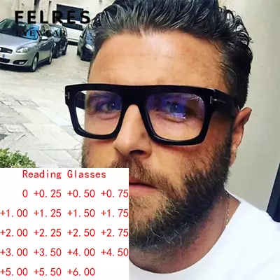 Men Women Large Frame Blue Light Blocking Reading Glasses Classic Square Glasses • $7.99