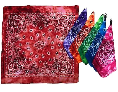 Tie Dye Bandana Paisley Classic Paisley Hippie Scarf Head Wrap Tie-Dye Bandanas • $7.50