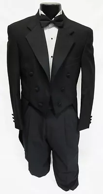 41R Black Wool Chaps Formal Tuxedo Tailcoat Debutante Penguin Swallow Tails Coat • $63.51