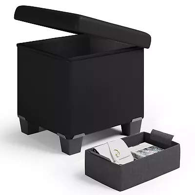 15  Storage Ottoman Cube With Storage Bin Faux Leather / Fabric Footrest Chest • $36.99