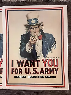 Vintage  I Want You For U.S. Army  Poster US Government Printing Office 1985 • $15