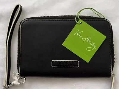 Vera Bradley Faux Leather Zip-Around Wristlet Black NWT!!!MSRP$48 • $19.99