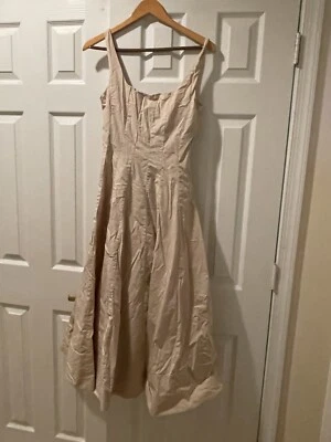 $99.99 • Buy Staud Dress Midi Size 6 Beige