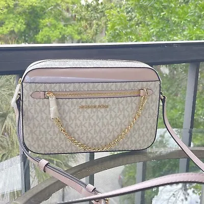 Michael Kors PVC Crossbody Bag Handbag Messenger Shoulder Purse Vanilla Pink • $85