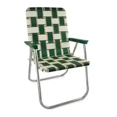 Lawn Chair Folding Aluminum Webbing Chair Vintage Style Outdoor Patio Deck Porch • $110.97