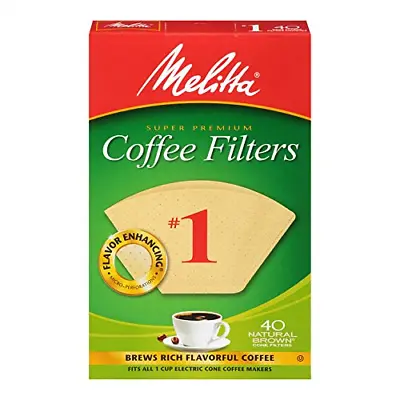 Melitta Cone Coffee Filters Natural Brown No. 1 40-Count Filters Pack Of 12 • $40.26