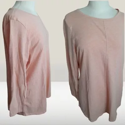 J. Jill Pure Jill Tee Crew Neck Shirttail Tunic Peach Long Sleeve L/large/XL • $20