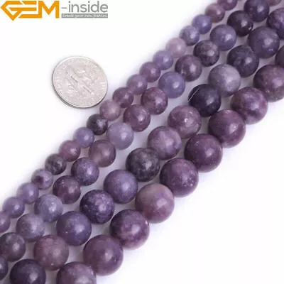 6mm 8mm Natural Gemstone Lepidolite Round Loose Beads For Jewely Making 15  • $5.63