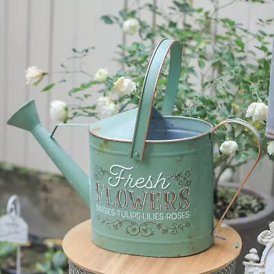 Green Watering Can Outdoor Featuring  Fresh Flower  Garden Decoration • £39.99