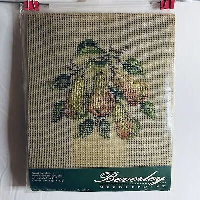 Beverley Needlepoint Tapestry Kit Wool Fruit Leaves Canvas 13.5” Square New Seal • $33.99